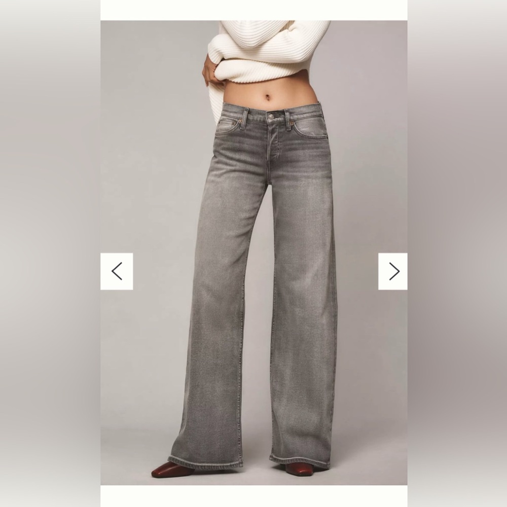 RE/DONE Mid-Rise Wide-Leg Jeans - size 25 - Anthropologie denim